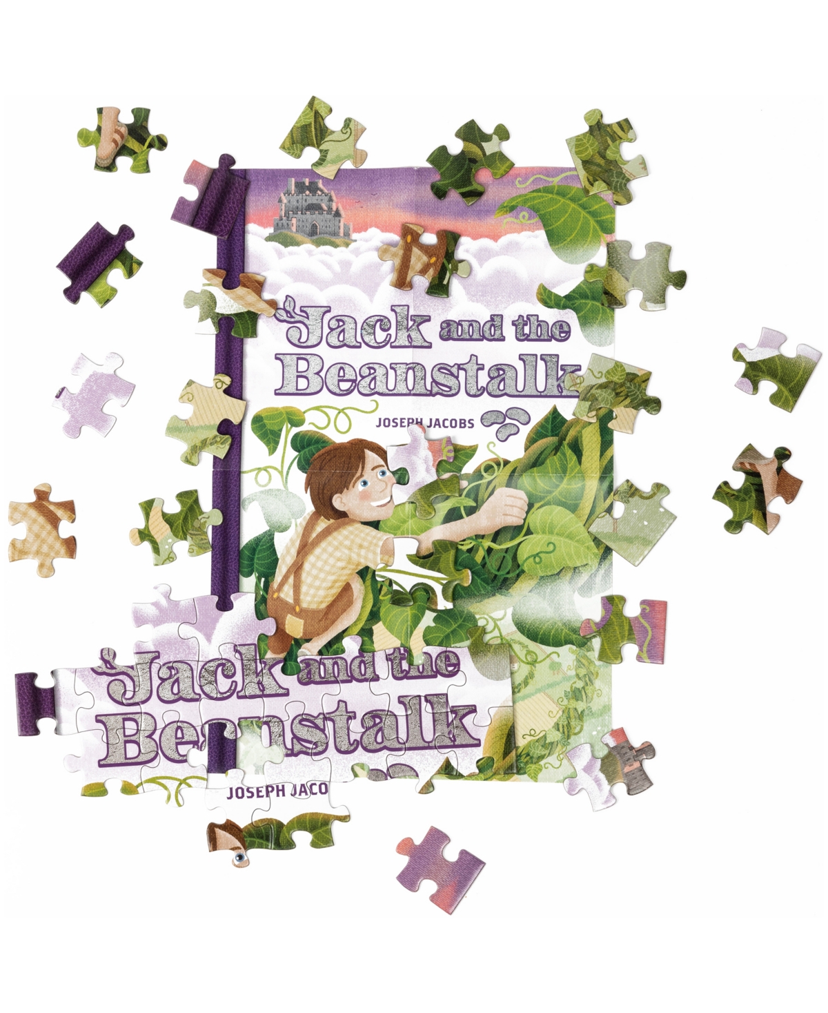 Shop University Games Professor Puzzle Joseph Jacobs' Jack And The Beanstalk Double-sided Jigsaw Puzzle, 96 Pieces In No Color