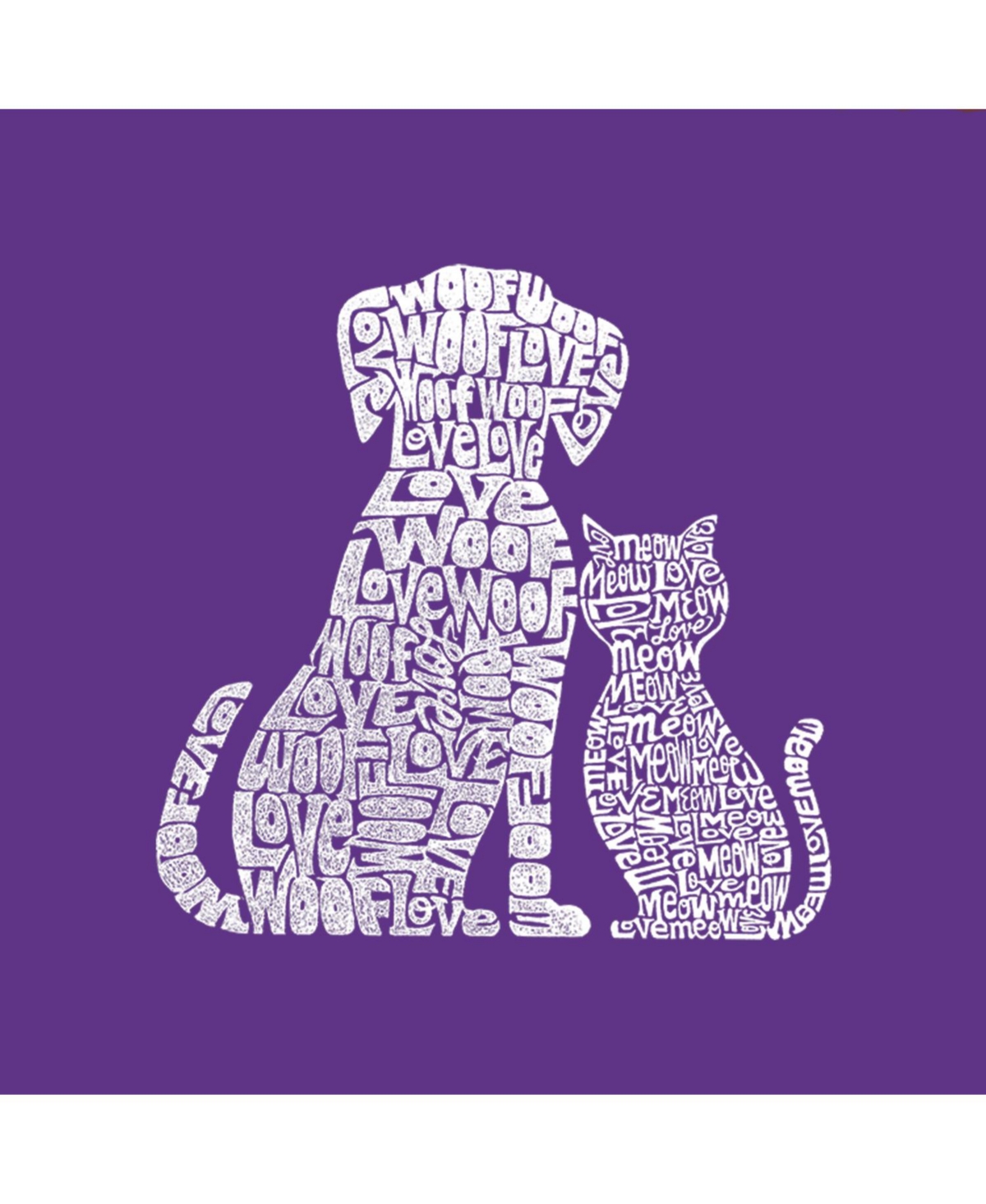 Big Girl's Word Art Long Sleeve T-Shirt - Dogs and Cats