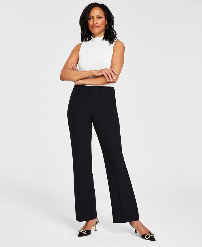 Alfani Tummy-control Pull-on Bootcut Pants, Created For Macy's in Gray
