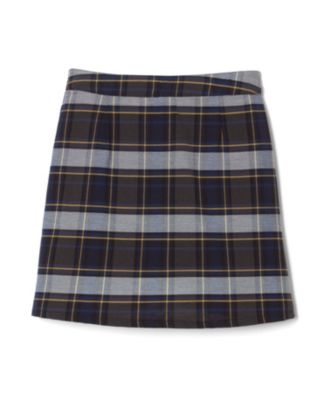 Toddler Girls Adjustable Waist Plaid Two-Tab Scooter Plaid Skirt