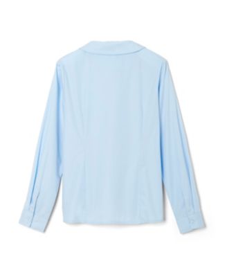 Little Girls Long Sleeve Modern Peter Pan Collar Blouse