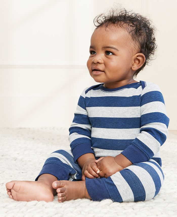 Carter's Baby Boys Blue Dino 3-Piece Jumpsuit and Hat Set - Macy's