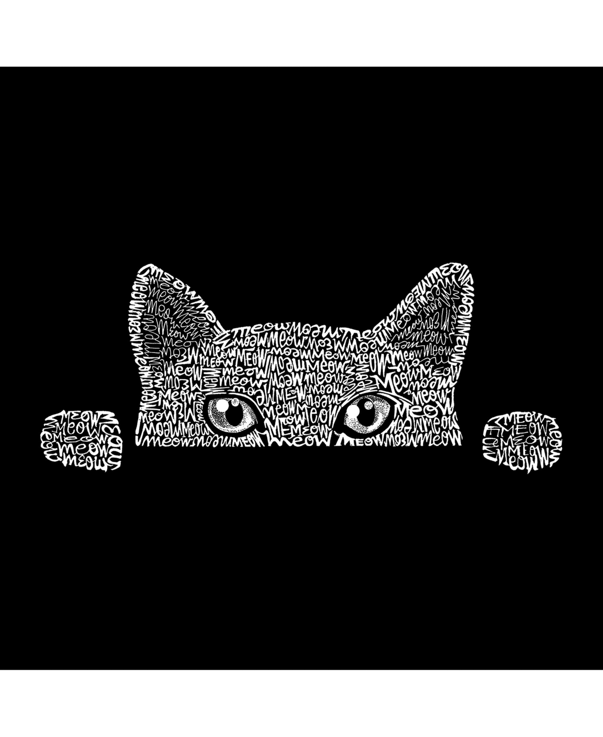 Big Boy's Word Art Long Sleeve T-shirt - Peeking Cat