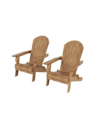 Outdoor Patio All-weather Folding Adirondack Chair Set of 2
