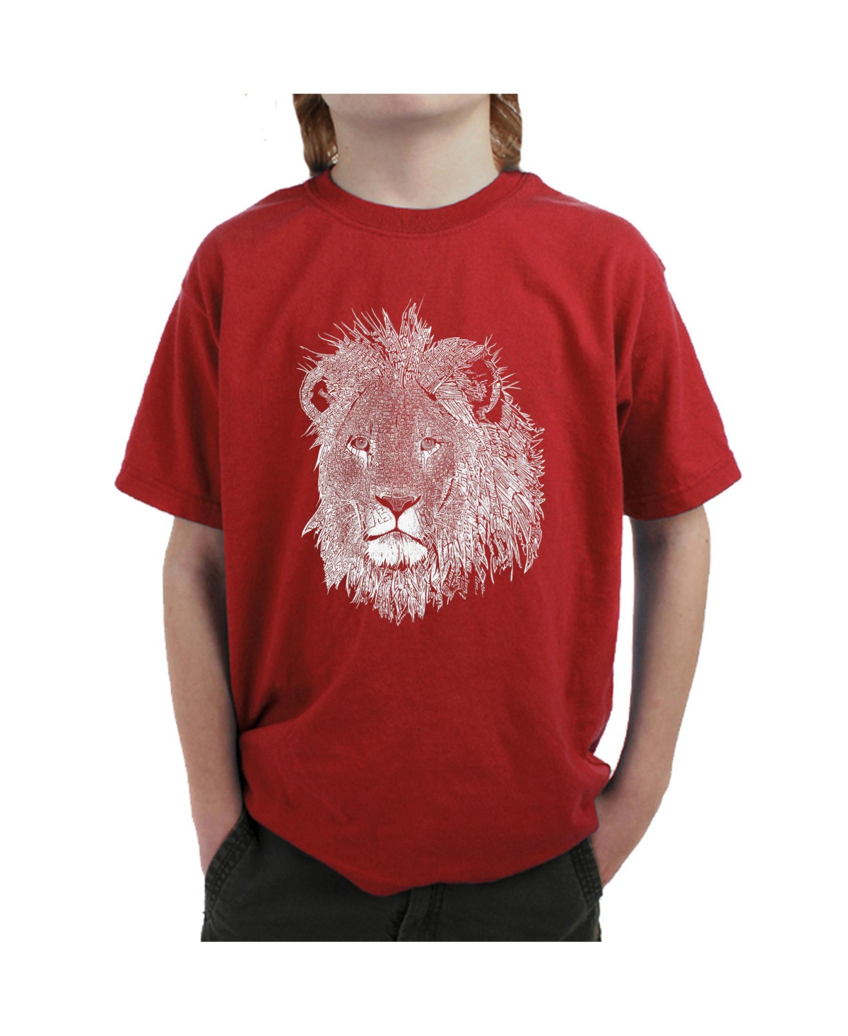 Big Boy's Word Art T-shirt - Lion