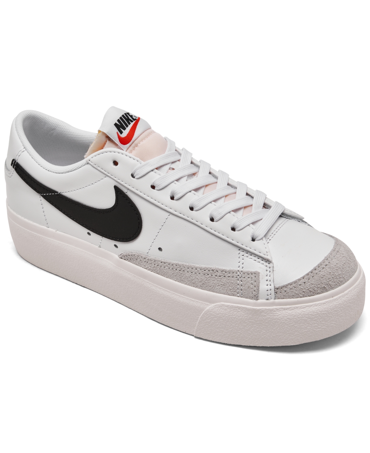 Women's Blazer Low Platform Casual Sneakers from Finish Line - White, Black