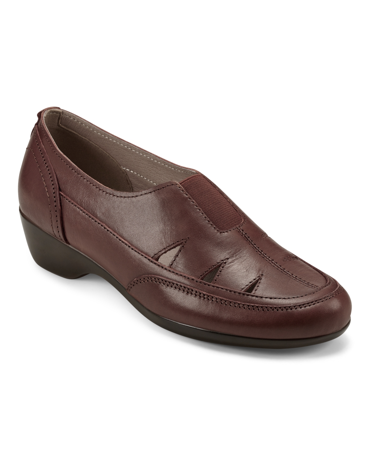 Easy Spirit Women's Daisie Closed Toe Casual Slip-on Shoes In Brown Leather