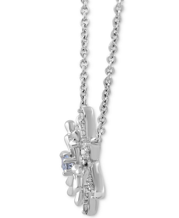 Enchanted Disney Fine Jewelry Aquamarine (1/10 ct. t.w.) & Diamond (1/ ...