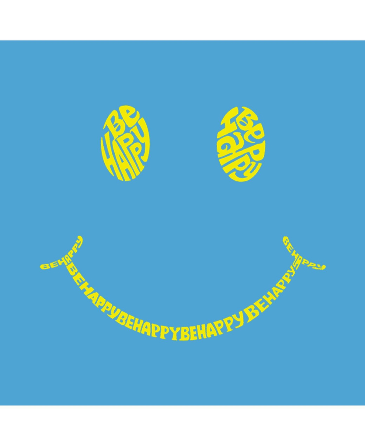 Big Girl's Word Art T-shirt - Be Happy Smiley Face