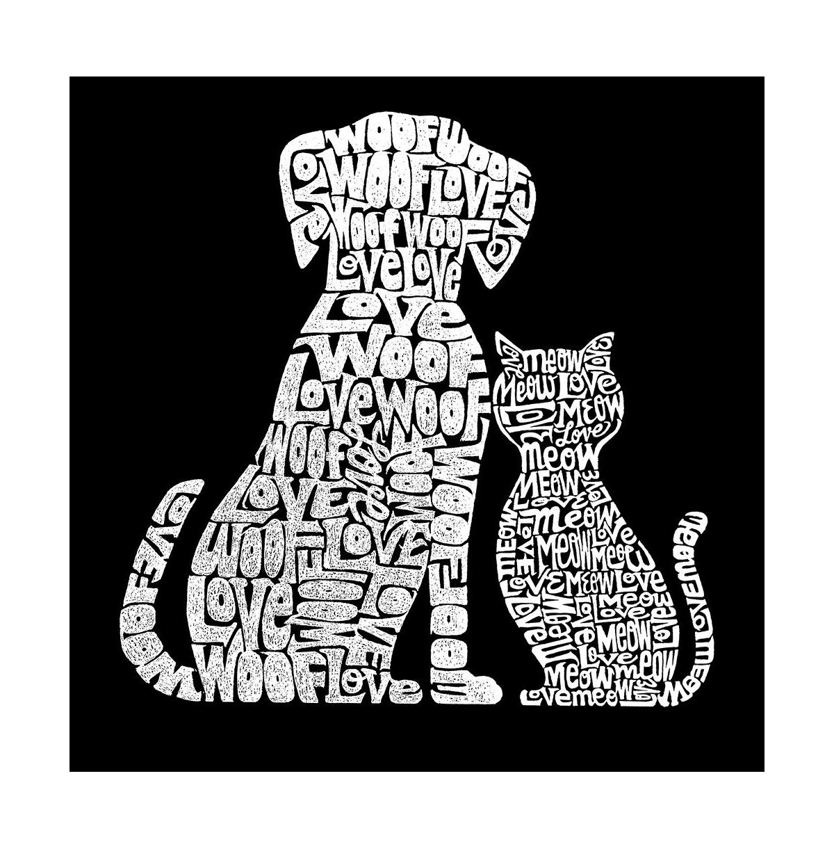 Big Girl's Word Art T-shirt - Dogs and Cats