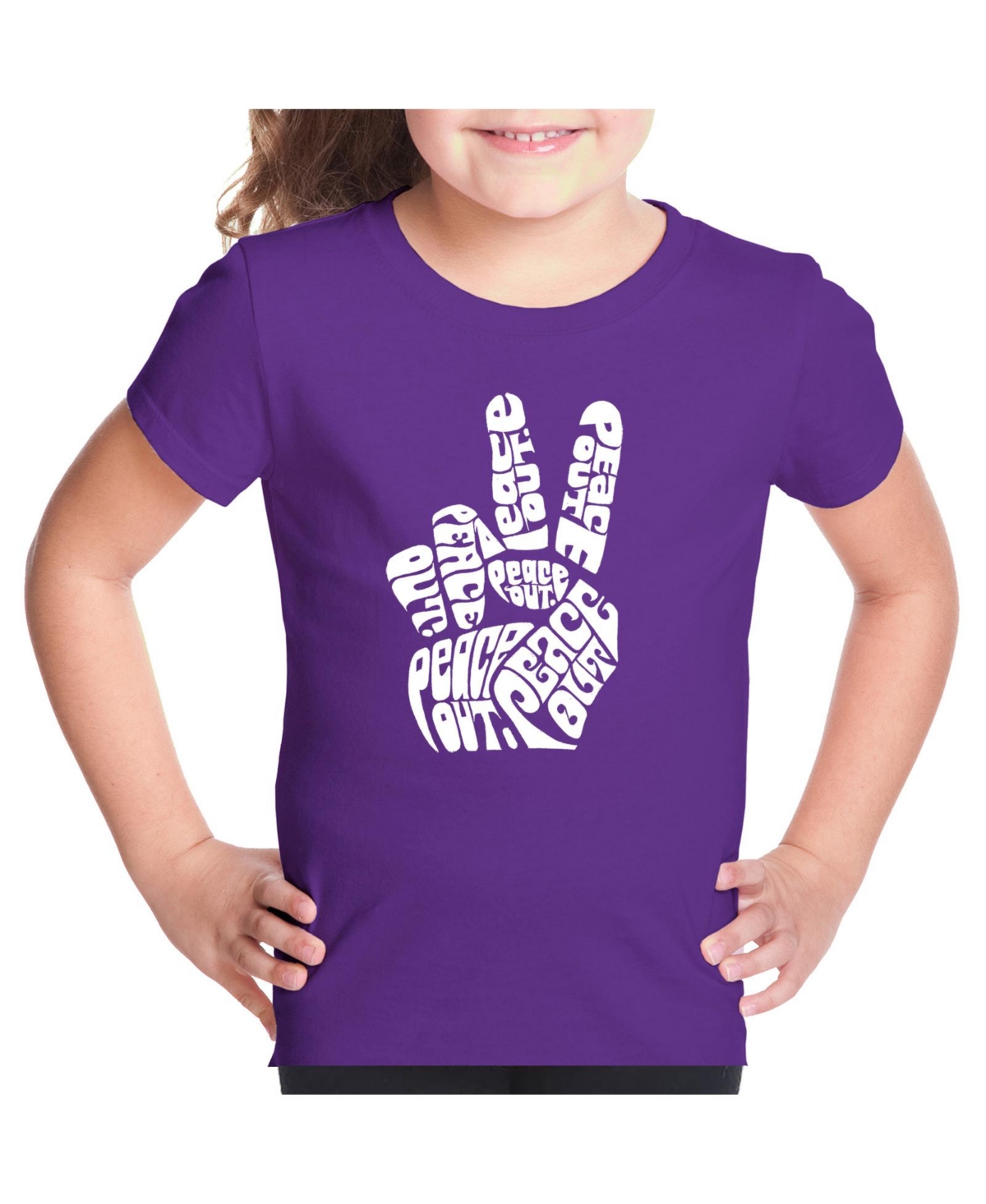 La Pop Art Girls Word Art T-shirt In Purple