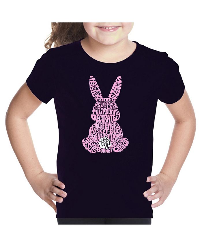 LA Pop Art Big Girl's Word Art T-shirt - Easter Bunny - Macy's