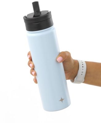 Water Bottle with Flip Lid, Sport Straw Lid, 22 oz