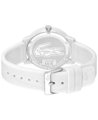 Lacoste Unisex L.12.12 White Silicone Strap Watch 42mm - Macy's