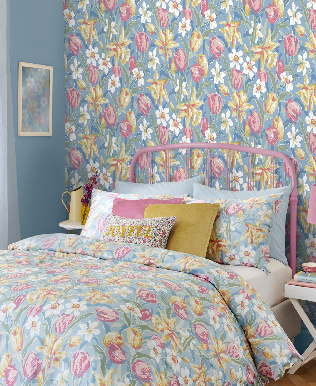 Shop Laura Ashley Tulips Removable Wallpaper In China Blue