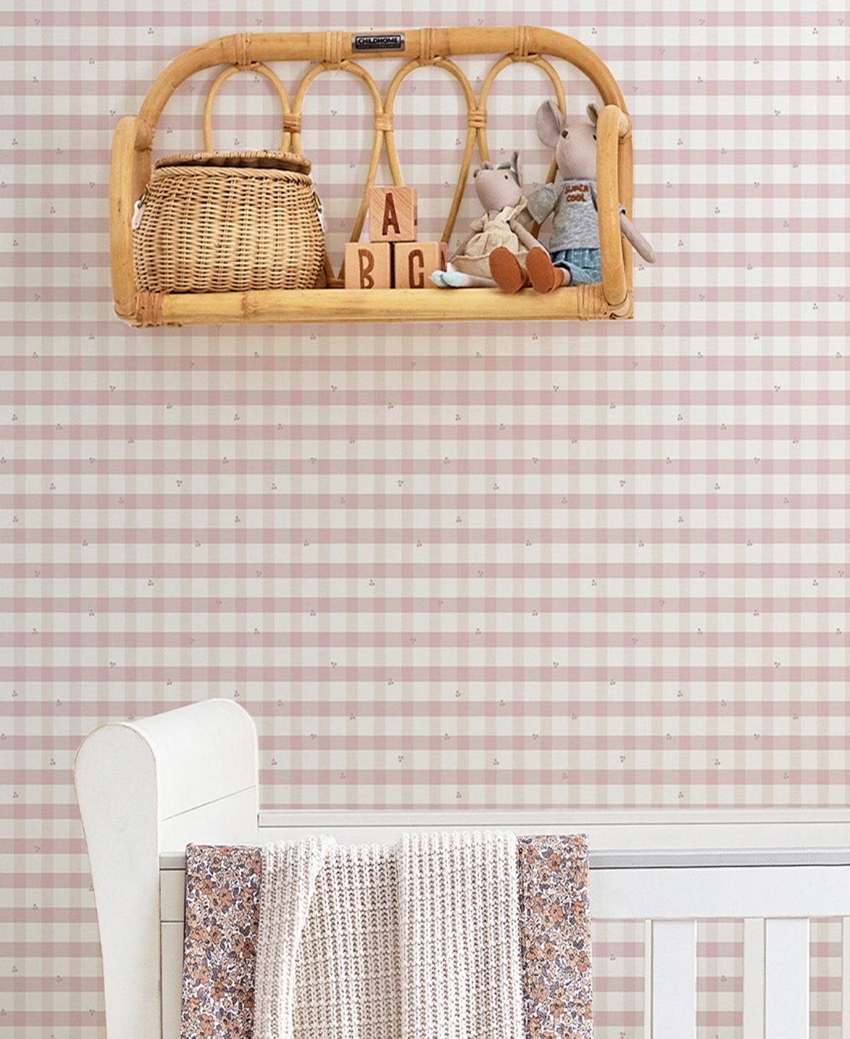 Shop Laura Ashley Gingham Removable Wallpaper In Pale Amethyst Purple