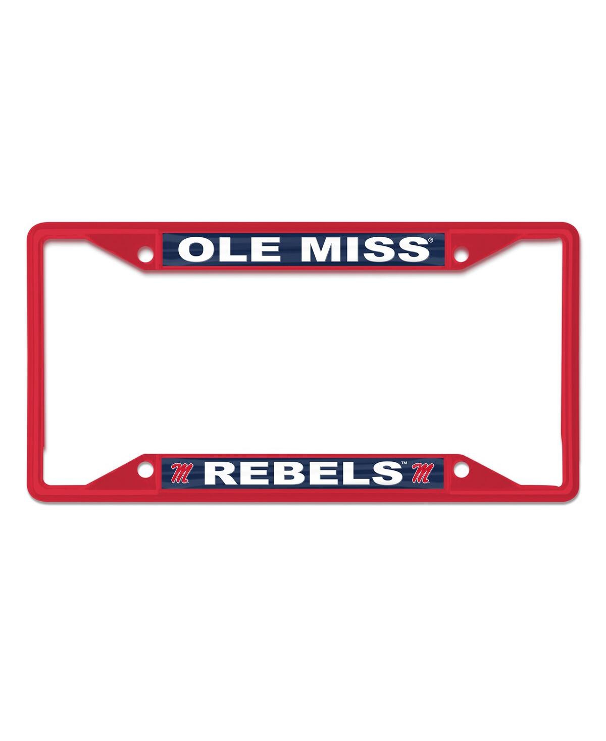 Wincraft Ole Miss Rebels Chrome Color License Plate Frame In Red