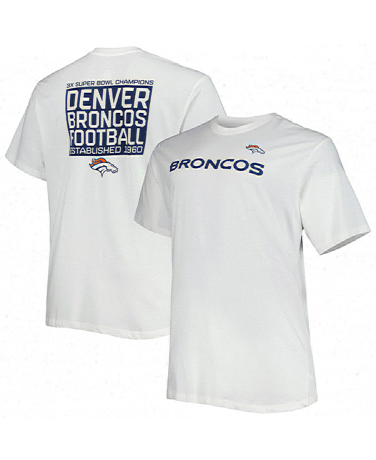 Shop Fanatics Men's  White Denver Broncos Big And Tall Hometown Collection Hot Shot T-shirt