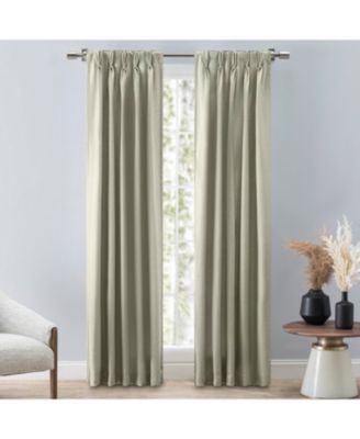 Grasscloth 2/Way Pinch Pleated w/Back Tabs Pair Curtain 100"W x 96"L