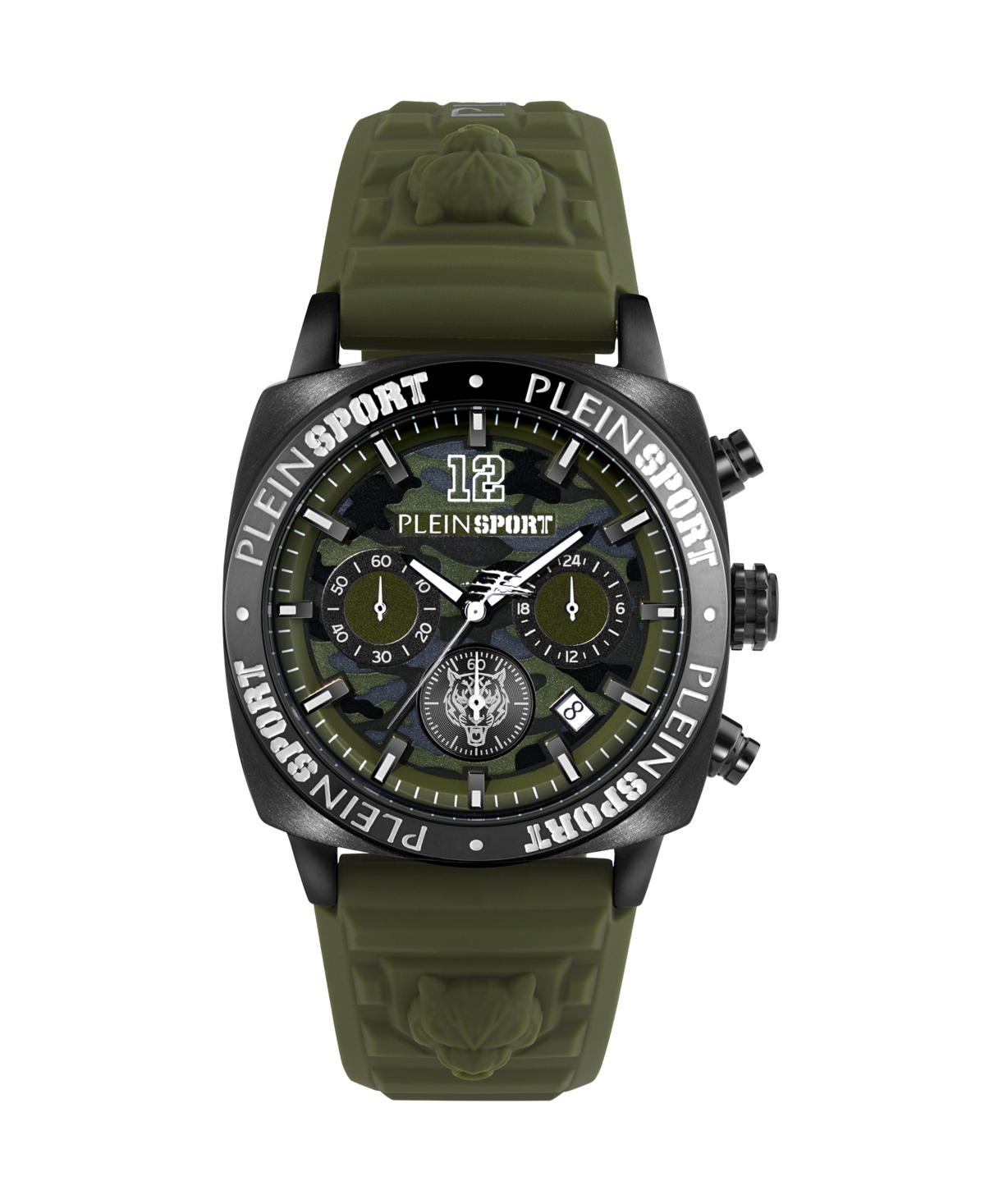 Shop Plein Sport Men's Wildcat Green Silicone Strap Watch 40mm