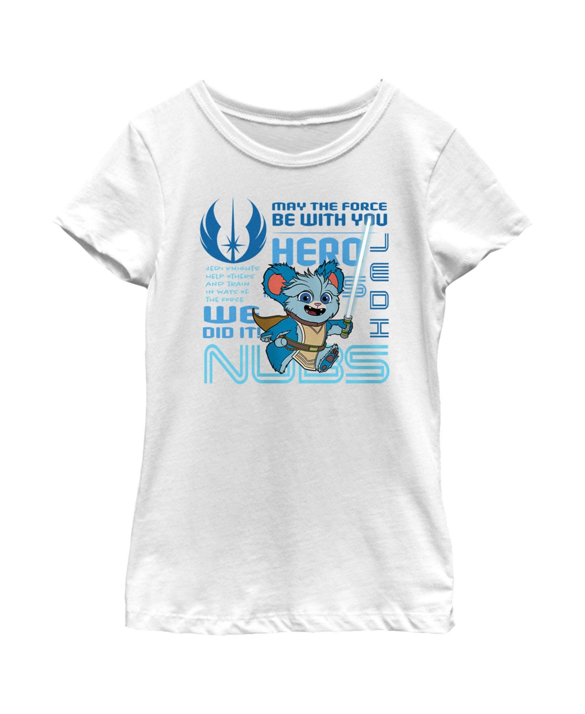 Disney Lucasfilm Girl's Star Wars: Young Jedi Adventures Nubs Phrases Child T-shirt In White