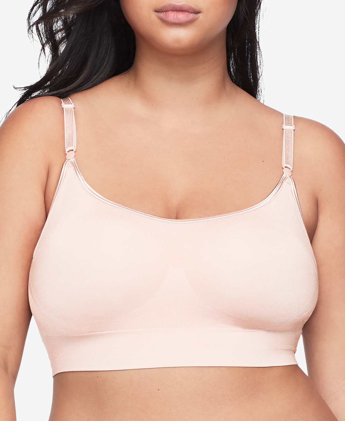 Warners Easy Does It Dig-Free Comfort Band with Seamless Stretch Wireless Lightly Lined Convertible Comfort Bra RM0911A - Rosewater