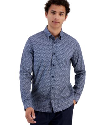 Matinique Men's Printed Long-Sleeve Regular-Fit Dress Shirt - Macy's