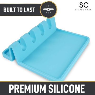 Silicone Utensil Rest with Drip Pad for Multiple Utensils