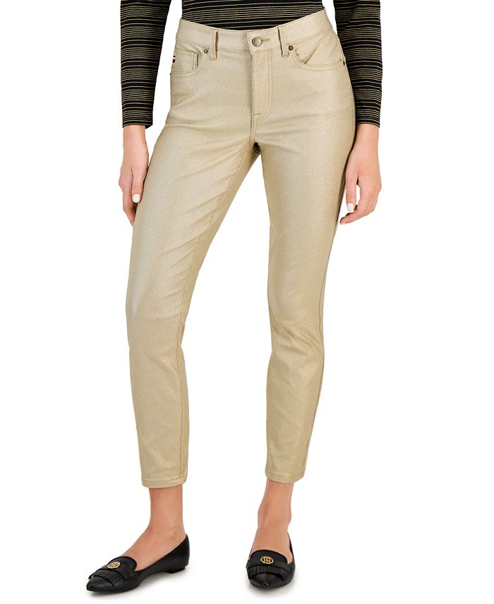 Tommy Hilfiger Women's Tribeca Skinny-Leg Ankle Metallic Jeans - Macy's