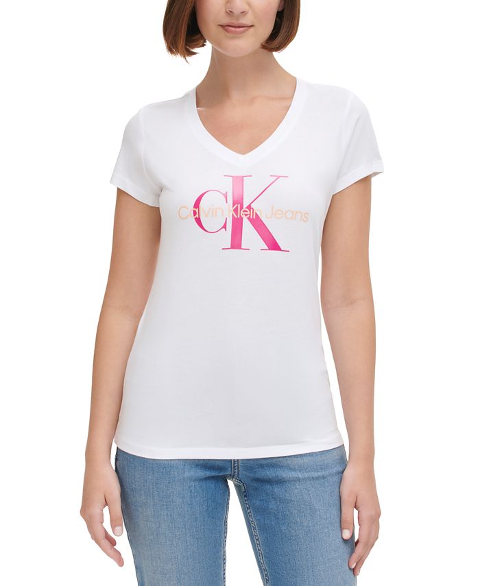 Calvin Klein Jeans Women's Foil Logo T-Shirt - Macy's