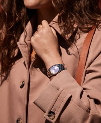 Eco-Drive Women's Sport Luxury Diamond Accent Two Tone Stainless Steel Bracelet Watch 33mm