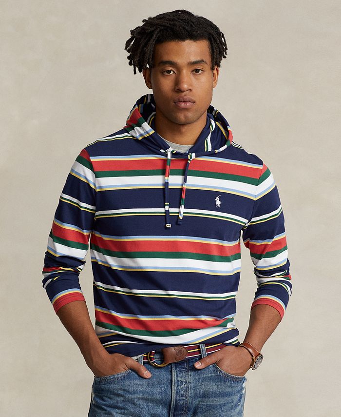 Polo Ralph Lauren Men's Cotton Striped Jersey Hooded T-Shirt - Macy's