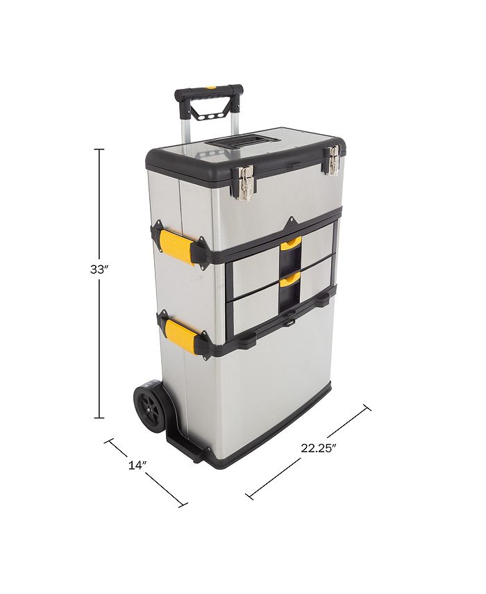 Stalwart 3Part Portable Tool Box StainlessSteel Drawer Organizer