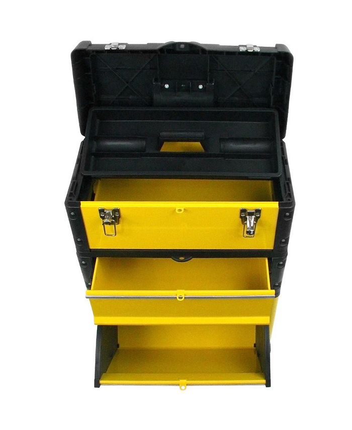 Stalwart Portable Tool Box on Wheels Stackable 3in1 Chest for