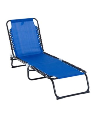 Outsunny Patio Recliner, Outdoor Reclining Chair With Flip-up Side