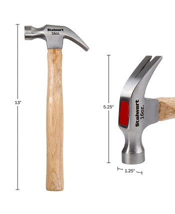 16-Ounce Claw Hammer - Basic Hand Tool for DIY and Woodworking with Natural  Wood Anti-Vibration Handle and Drop-Forged Steel Head by Stalwart