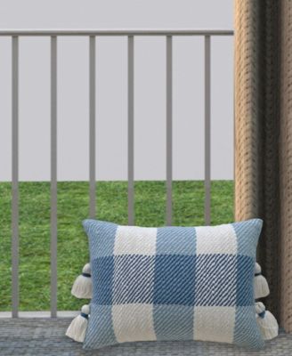 CLOSEOUT! Linden Street Handloom Woven Textured Plaid Decorative Pillow, 14'' x 20''