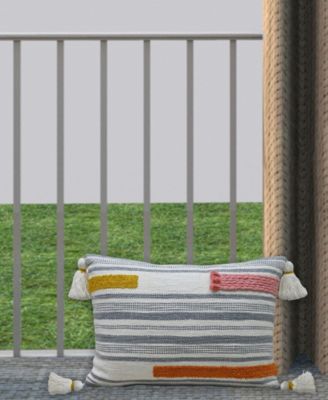 Linden Street Handwoven Embroidery Braid Couching Decorative Pillow, 14'' x 20''