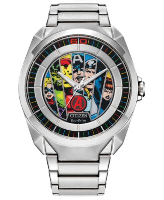 Eco-Drive Men's Marvel Classic Avengers Stainless Steel Bracelet Watch 43mm
