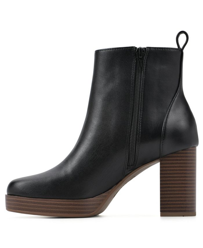 White Mountain Women's Manito Zipper Heeled Booties Macy's