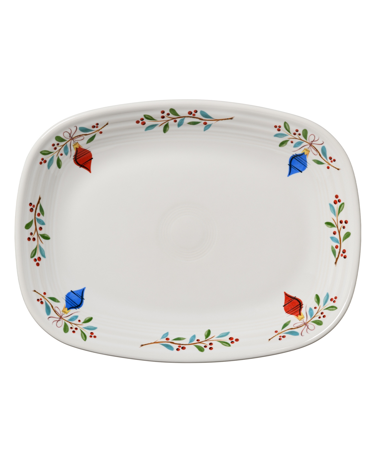 Fiesta Nutcracker Rectangular Platter In Open White