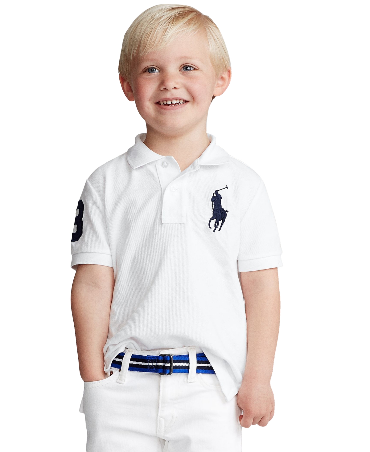 Polo Ralph Lauren Kids' Toddler And Little Boys Big Pony Cotton Mesh Polo In White