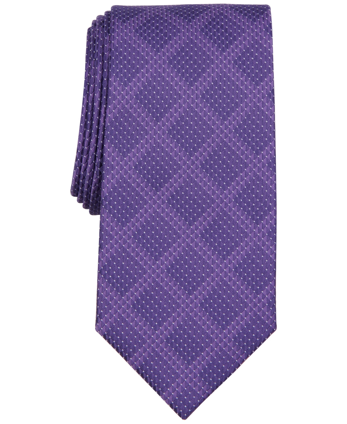 Perry Ellis Men's Classic Geometric Grid Tie In Purple