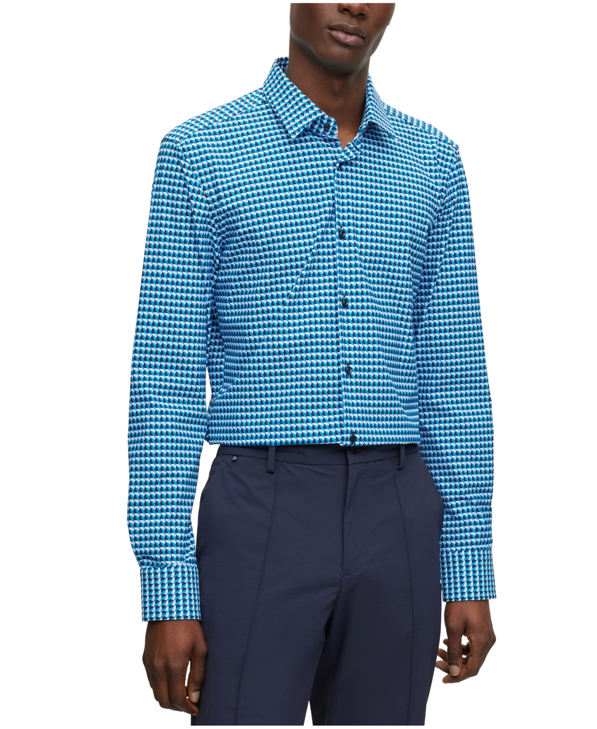 Hugo Boss Boss By  Men's Performance-stretch Slim-fit Shirt In Bright Blue