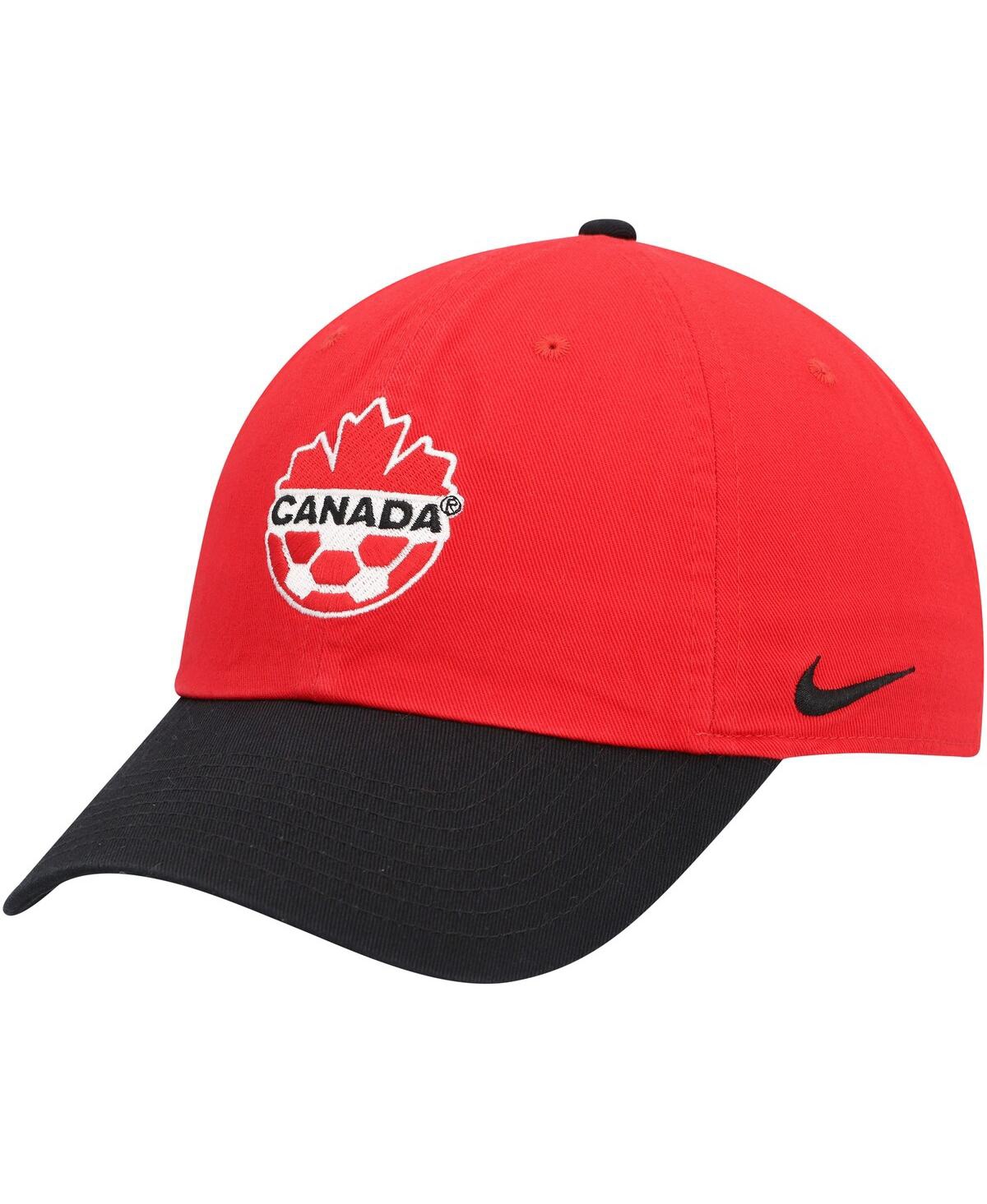 NIKE MEN'S NIKE RED, CHARCOAL CANADA SOCCER CAMPUS ADJUSTABLE HAT