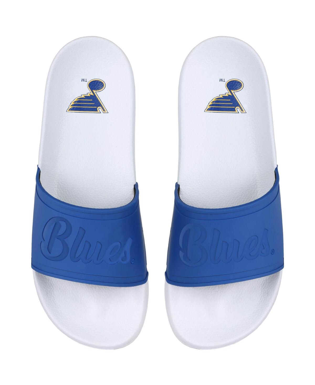 Women's Foco St. Louis Blues Script Wordmark Slide Sandals - White