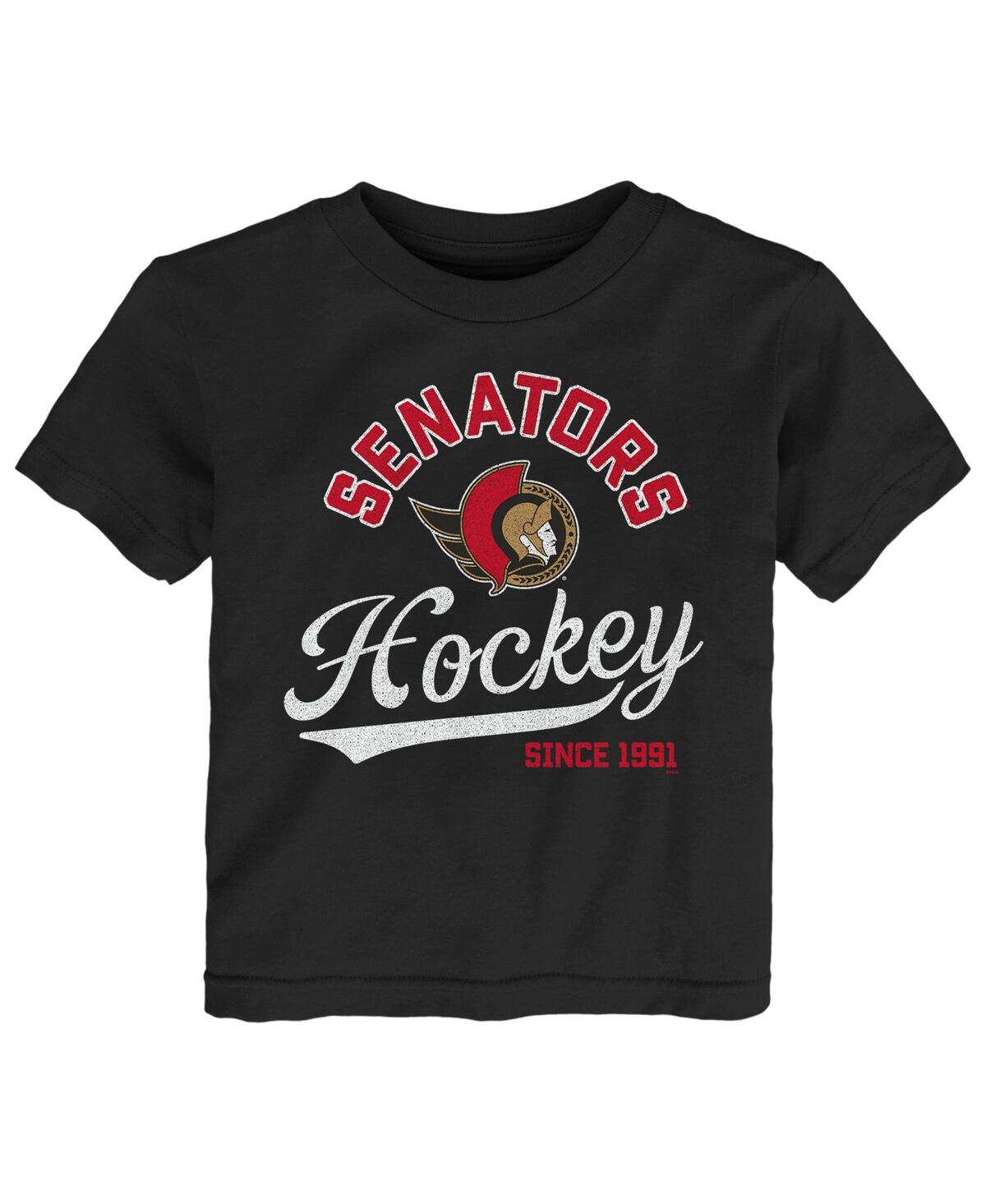 Shop Outerstuff Toddler Boys And Girls Black Ottawa Senators Take The Lead T-shirt