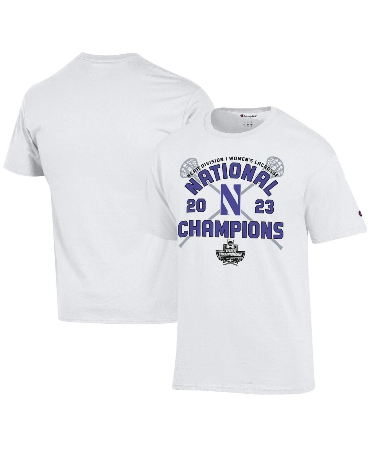 Champion White Northwestern Wildcats 2023 Ncaa Women's Lacrosse National S Locker Room T-shirt