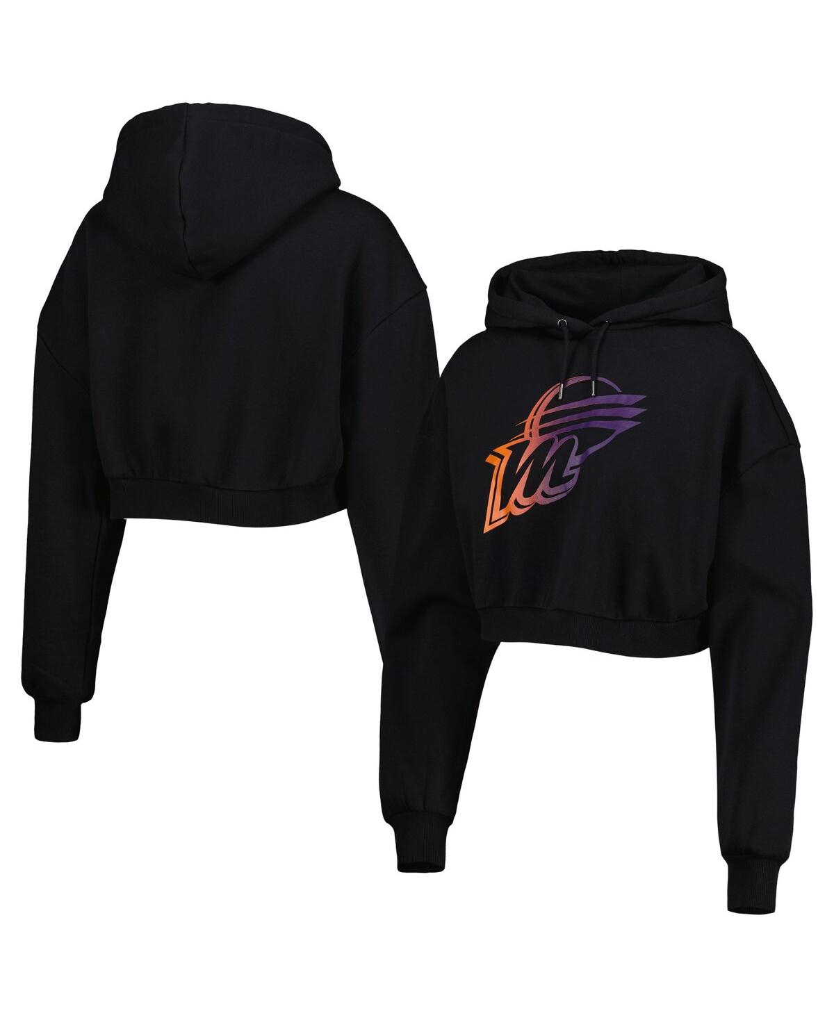 Shop The Wild Collective Women's  Black Phoenix Mercury Washed Cropped Pullover Hoodie