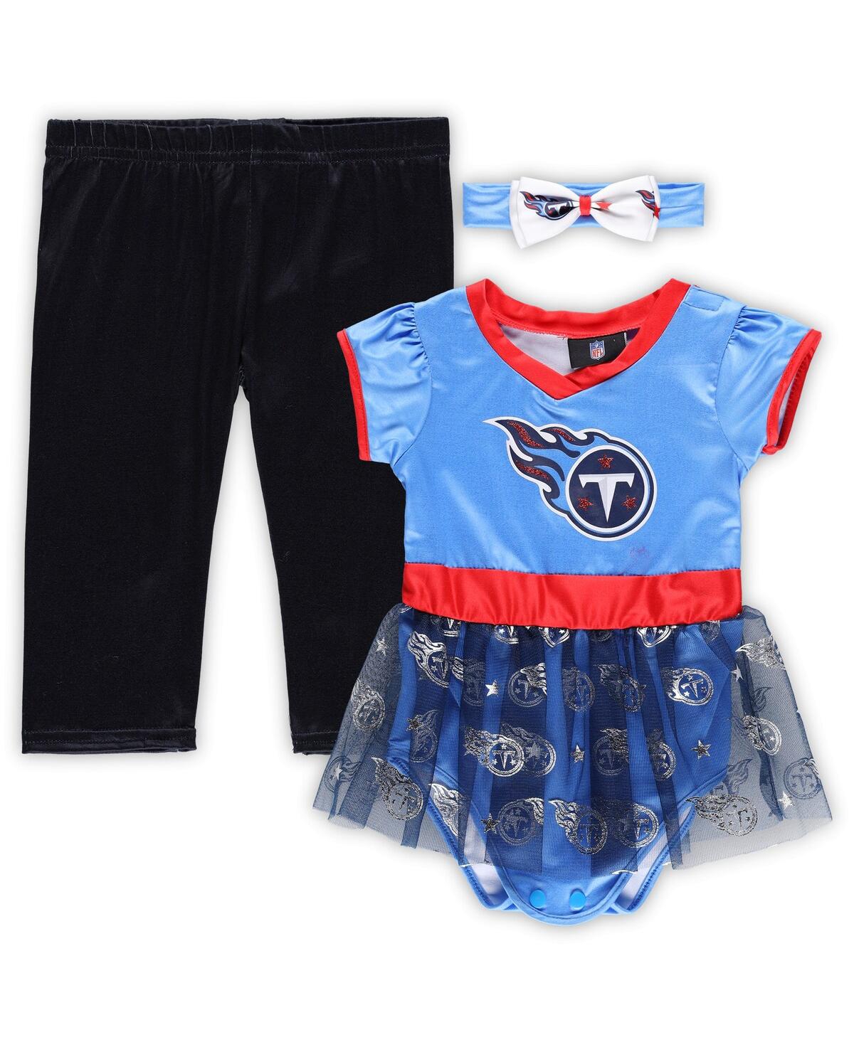 JERRY LEIGH INFANT BOYS AND GIRLS LIGHT BLUE, NAVY TENNESSEE TITANS TAILGATE TUTU GAME DAY COSTUME SET